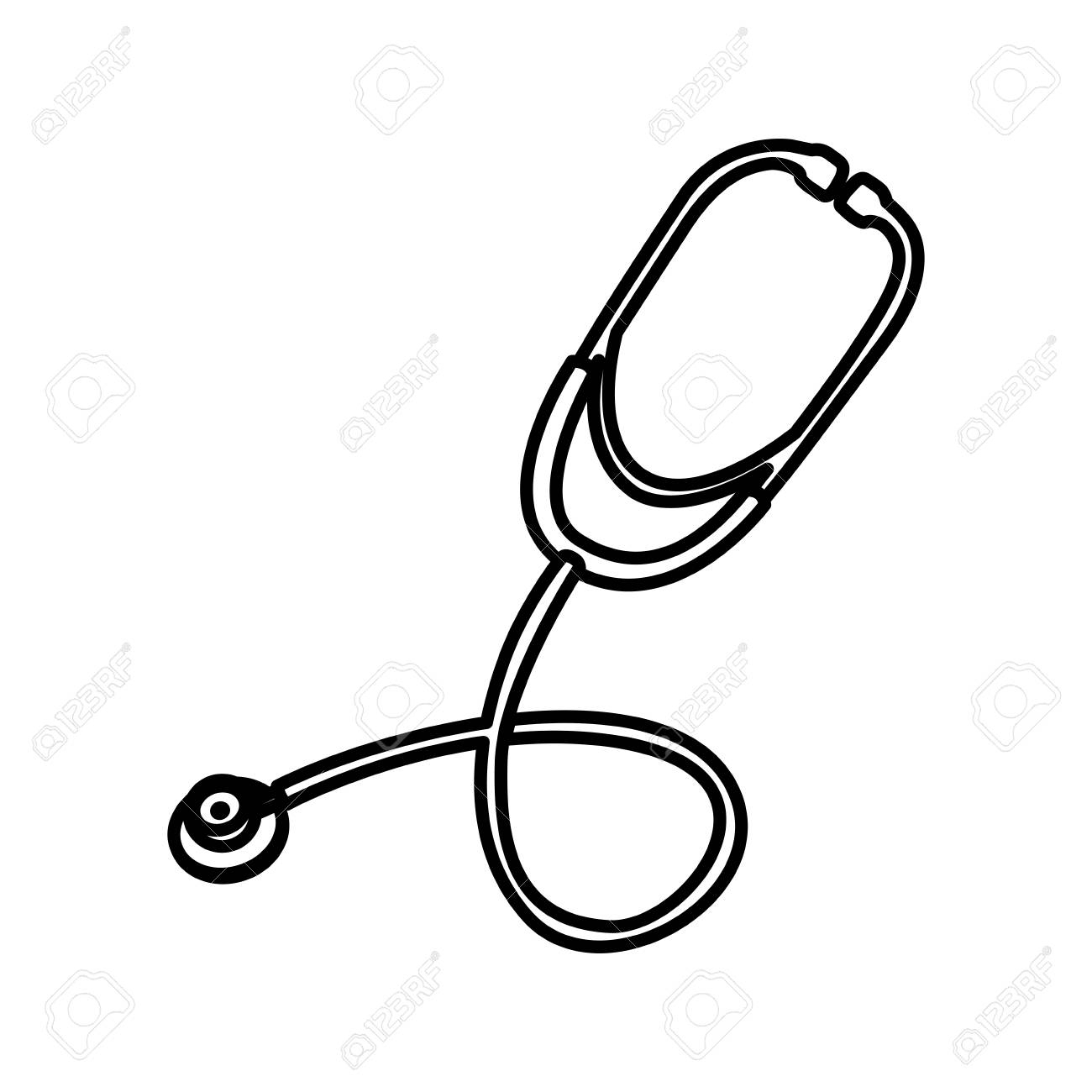 Figure Sticker Stethoscope Icon, Vector Illustraction Design.. concernant Stéthoscope Dessin 