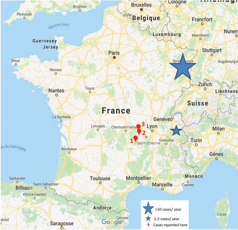 Figure – Tick-Borne Encephalitis In Auvergne-Rhône-Alpes avec Liste Region De France