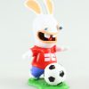 Figurine Plastique, Lapins Crétins (Les) : Footballeur - Drapeau Anglais avec Lapin Crétin À Colorier