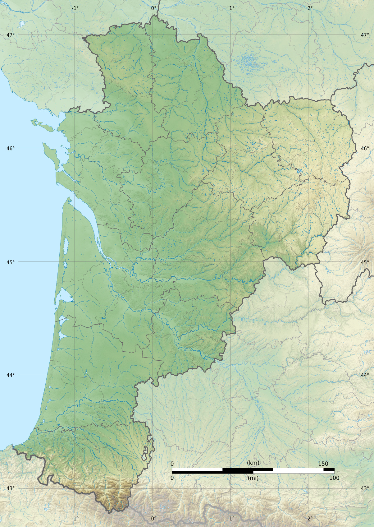 File:aquitaine-Limousin-Poitou-Charentes Region Relief avec Nouvelle Carte Region