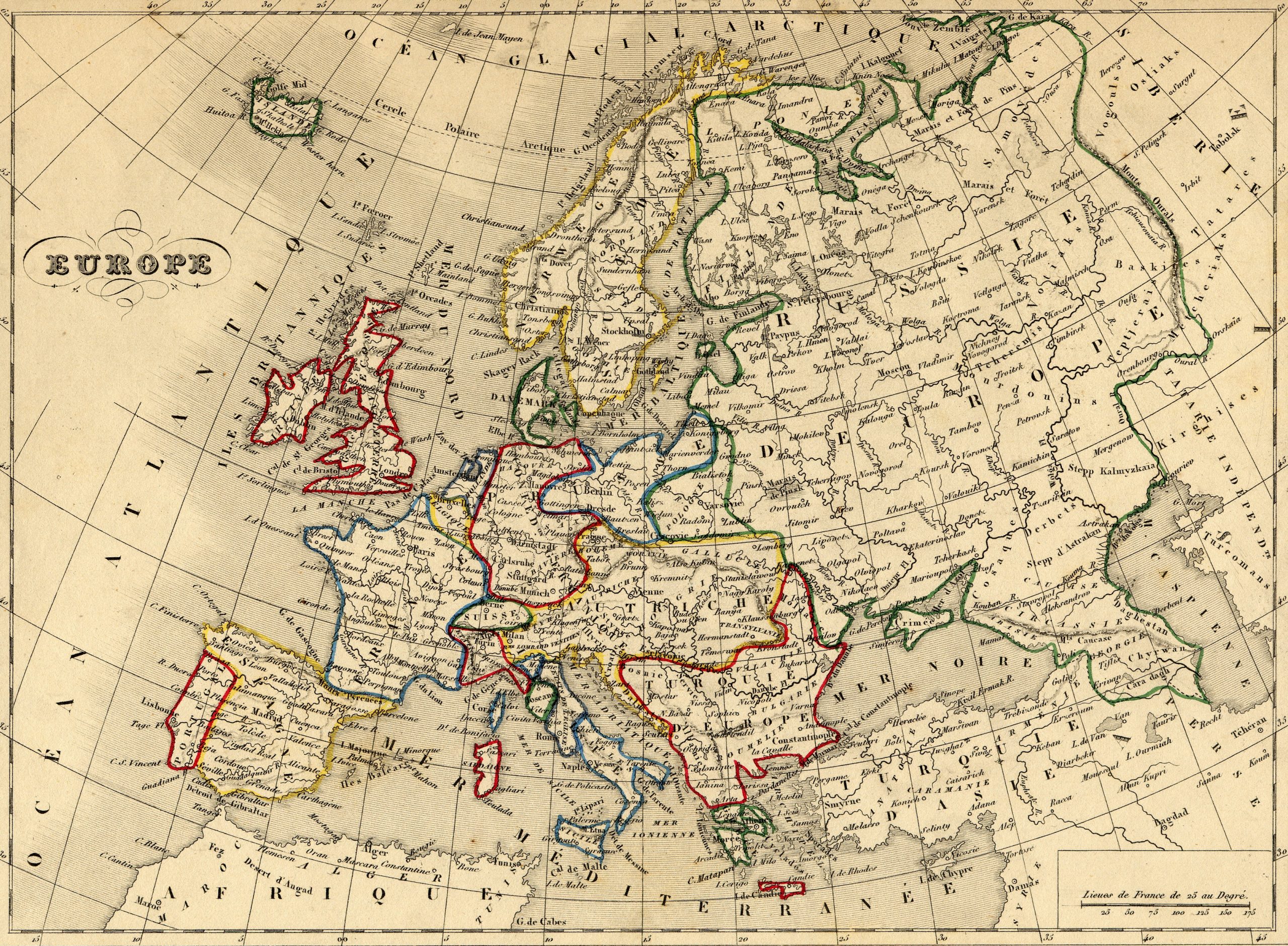 File:carte Europe 1843 - Wikimedia Commons tout Carte Géographique De L Europe 