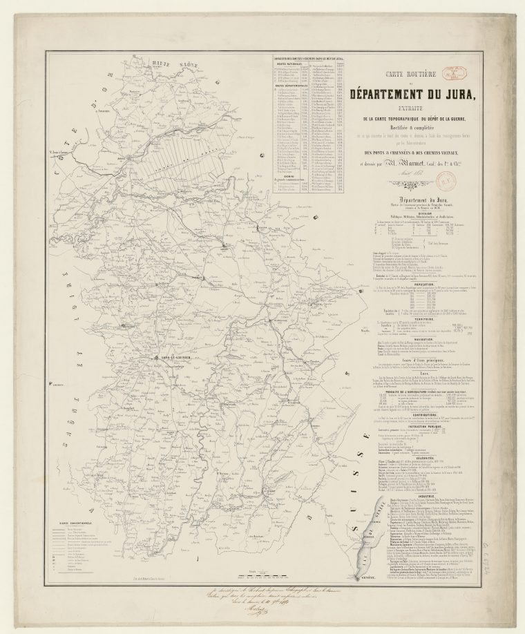 File:carte Routière Du Département Du Jura – 1851 pour Département 13 Carte