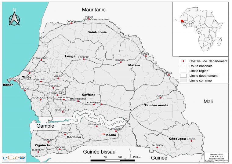 File:carte Senegal – Wikimedia Commons tout Carte Region Departement