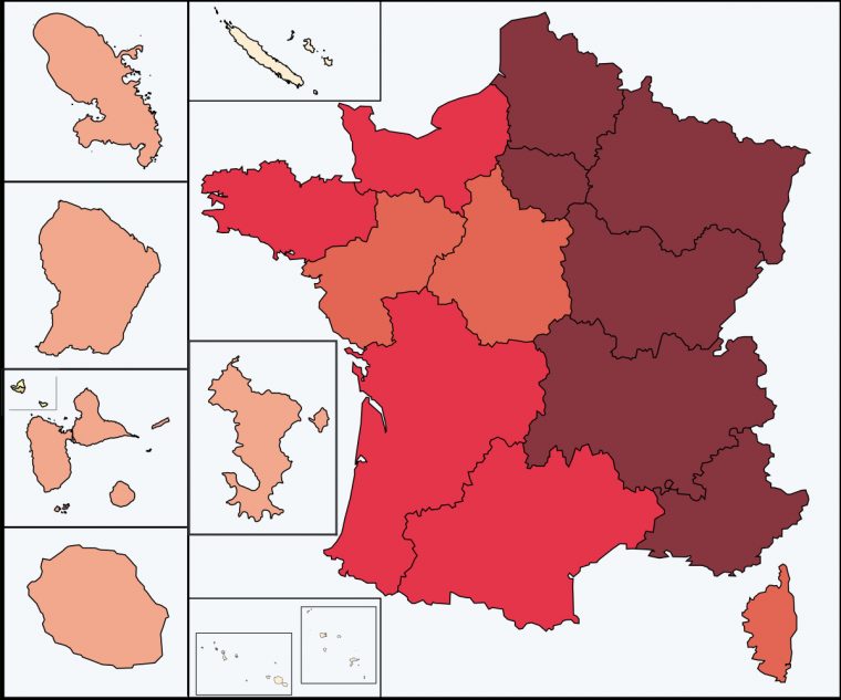 File:covid-19 Outbreak Cases In France 13 Regions.svg concernant 13 Régions Françaises