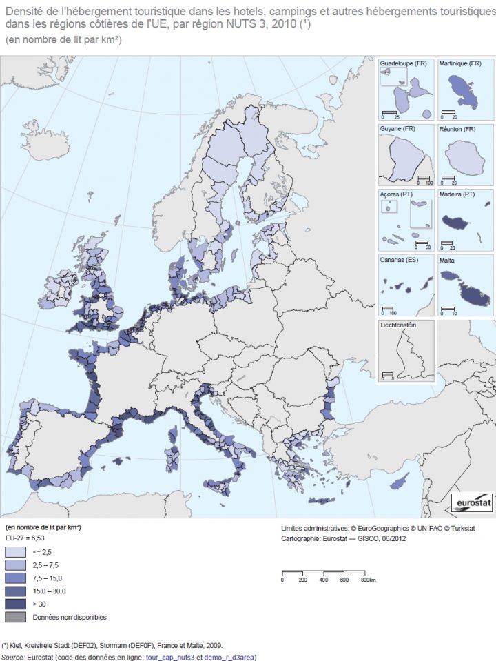 File:density Of Tourist Accommodation In Hotels, Campsites pour Nombre De Region