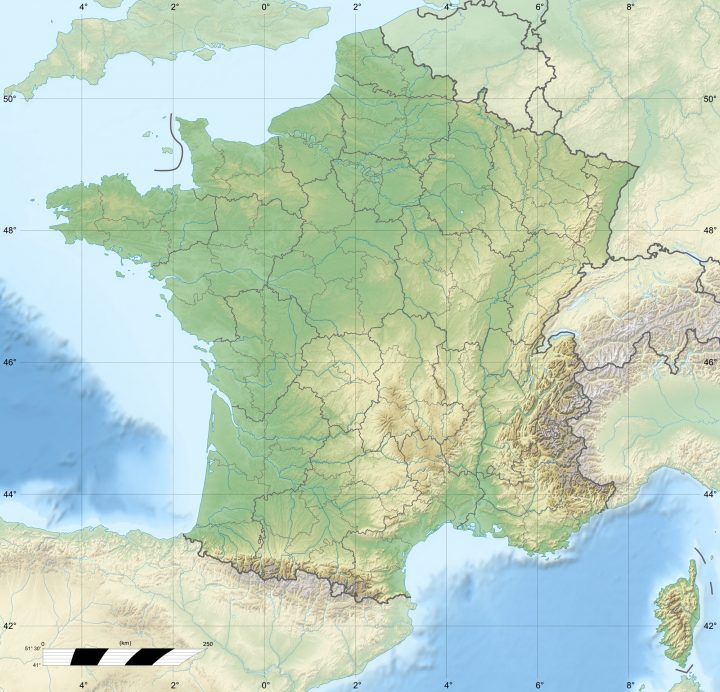 File:france Relief Location Carte Regions Et Departements intérieur Carte De France Avec Département