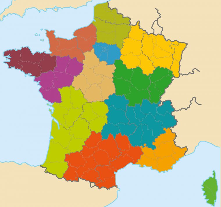 File:les Nouvelles Régions De La France Métropolitaine avec Nouvelles Régions De France