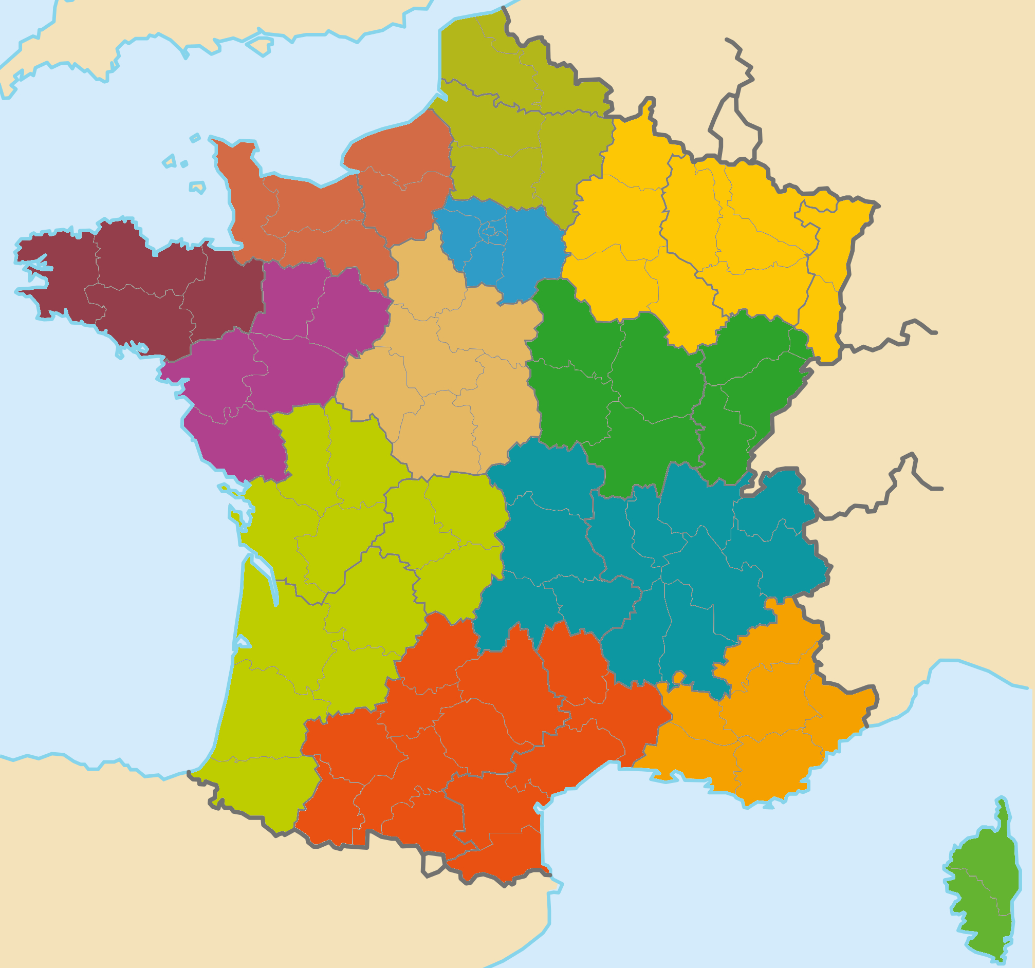 File:les Nouvelles Régions De La France Métropolitaine concernant Nouvelles Régions En France