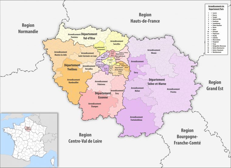 File:region Île-De-France Arrondissement 2017 dedans Region De France 2017