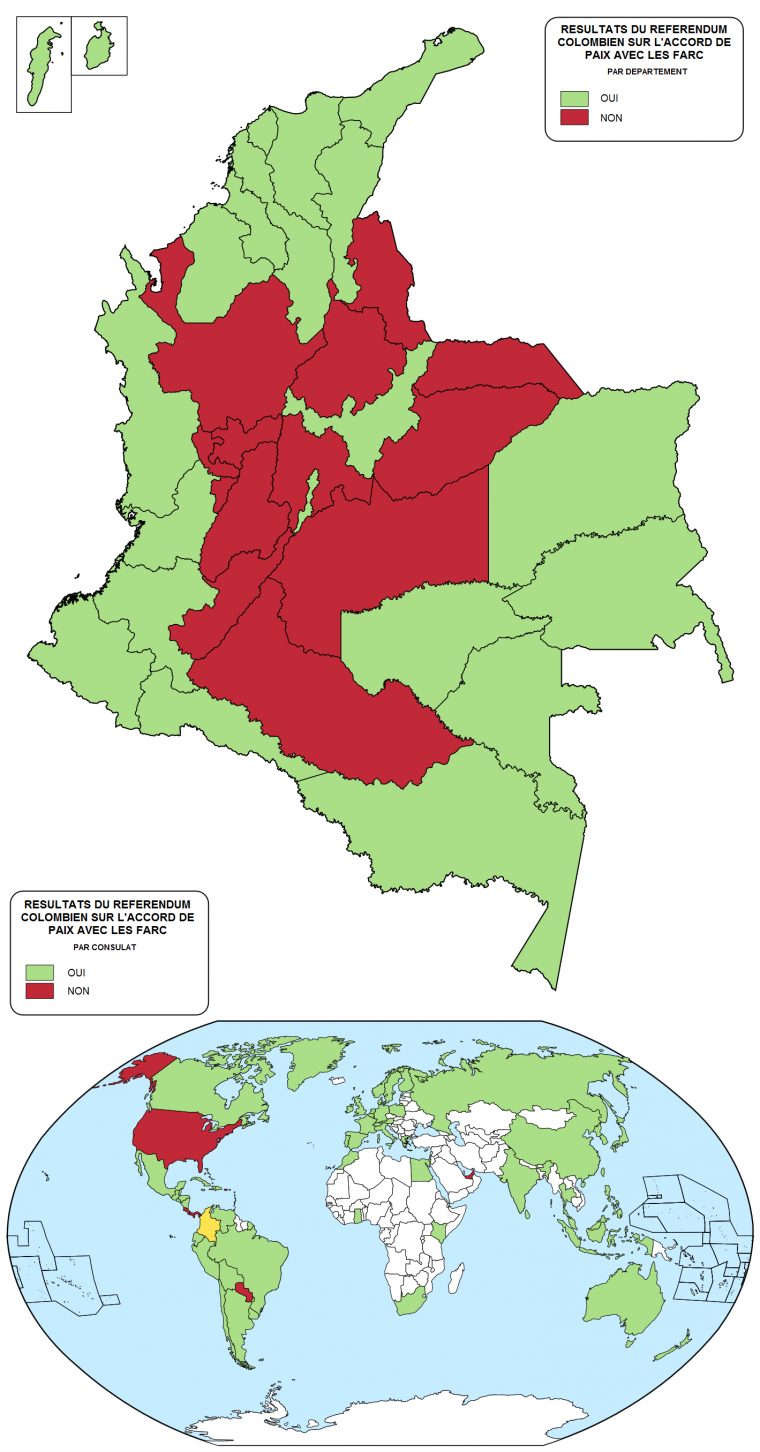 File:resultats Referendum Paix 2016 Carte De Colombie + concernant Carte Avec Departement