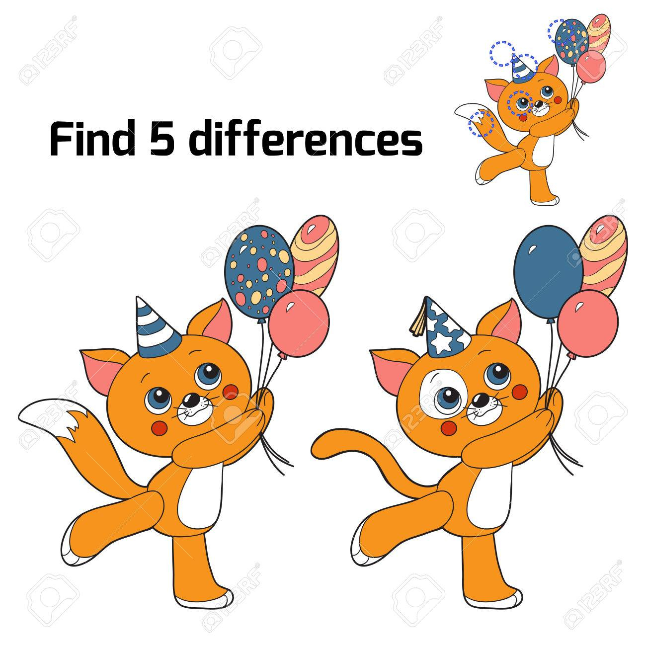 Find 5 Differences (Cat) tout Les 5 Differences