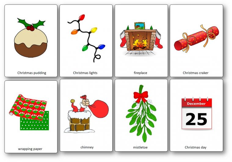 Flashcards Sur Le Thème De Noël En Anglais – Flashcards Noël dedans Imagier Noel Maternelle