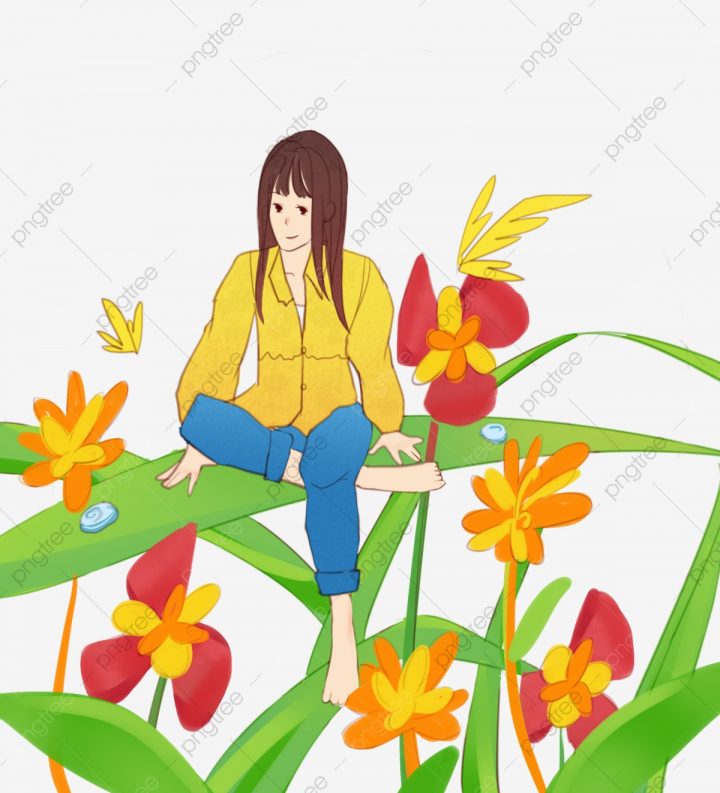 Fleurs Jaunes Illustration De Dessin Animé Paysage De à Dessin Printemps Paysage