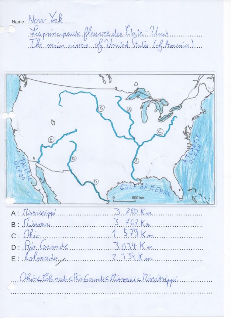 Fleuves Des Etats-Unis Et De Chine – Les Écoles De La avec Fleuves Ce2