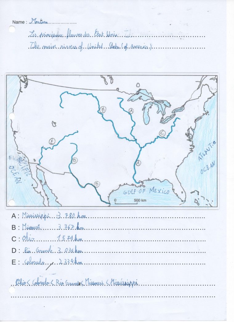 Fleuves Des Etats-Unis Et De Chine – Les Écoles De La intérieur Fleuves Ce2