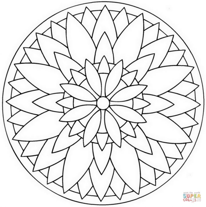 Flower Mandala | Super Coloring | Mandala À Colorier encequiconcerne Rosace A Imprimer