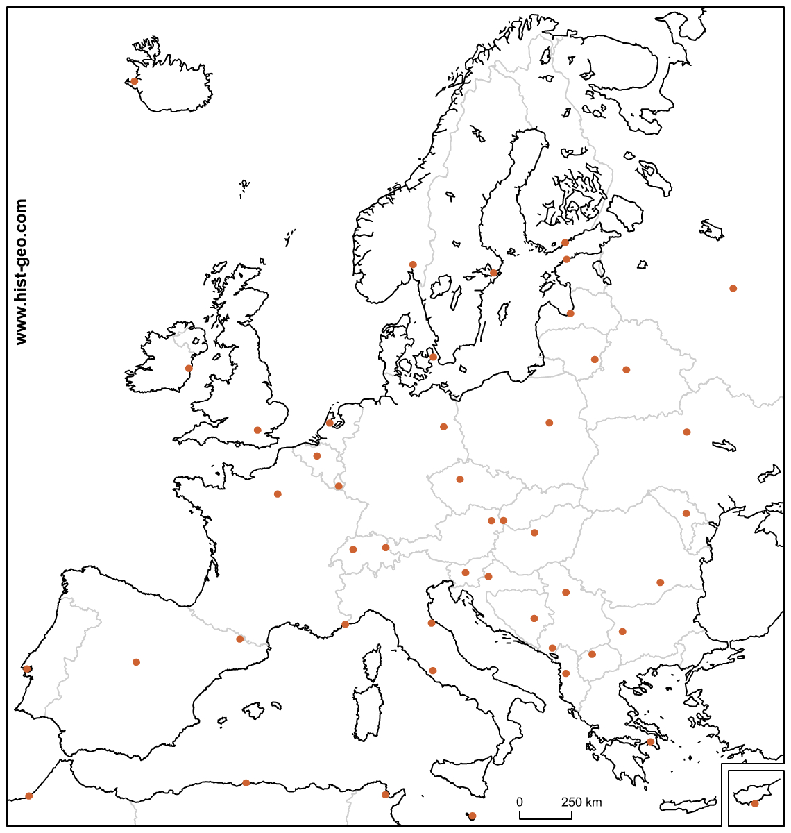 Fond De Carte Avec Les Pays Et Les Capitales Européennes (Ue) dedans Carte Des Pays De L Europe 