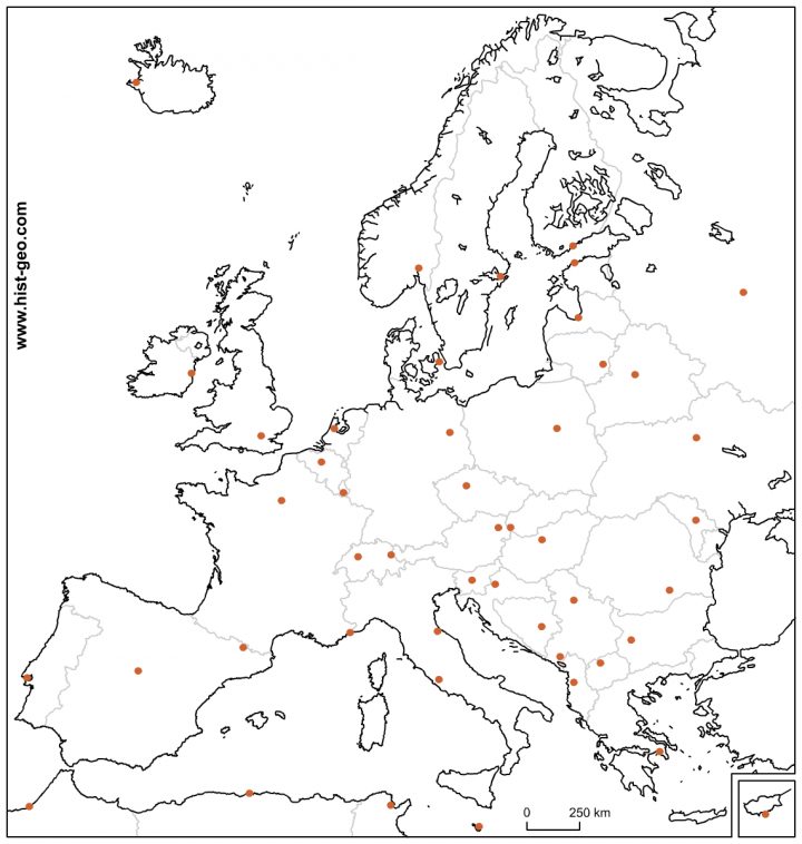 Fond De Carte Avec Les Pays Et Les Capitales Européennes (Ue) encequiconcerne Carte D Europe Avec Pays