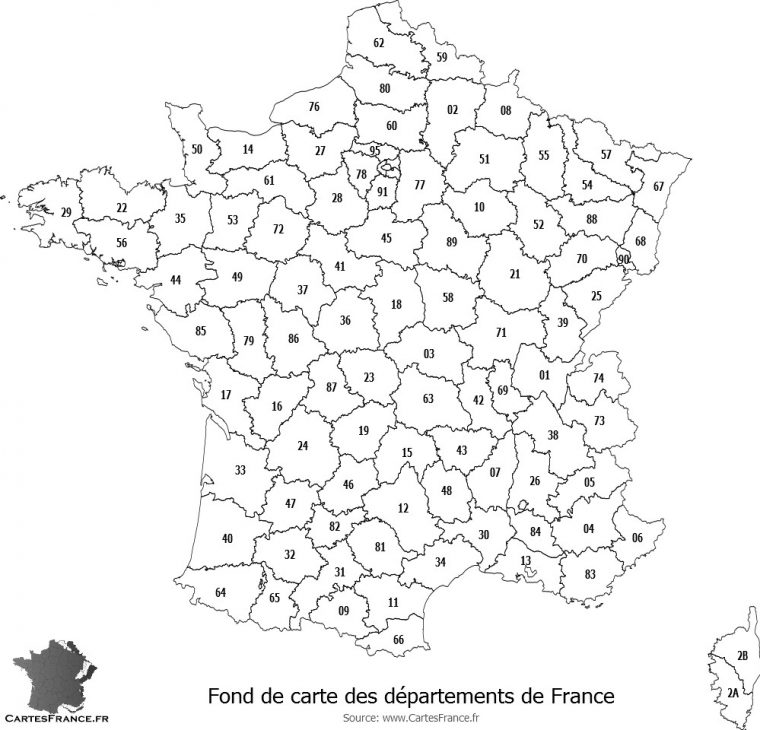 Fond De Carte Des Départements De France à Carte De France Numéro Département