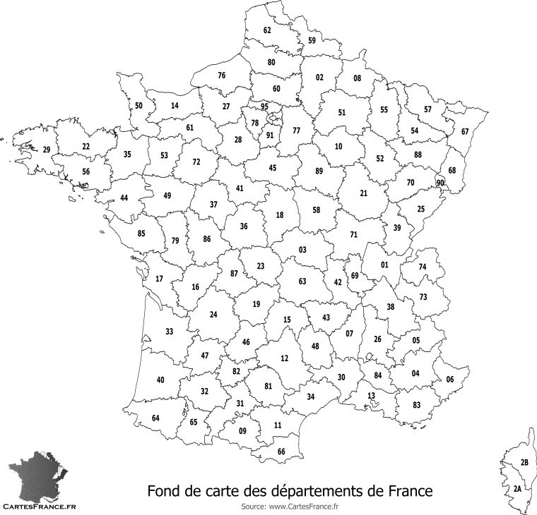 Fond De Carte Des Départements De France destiné Carte De France Des Départements