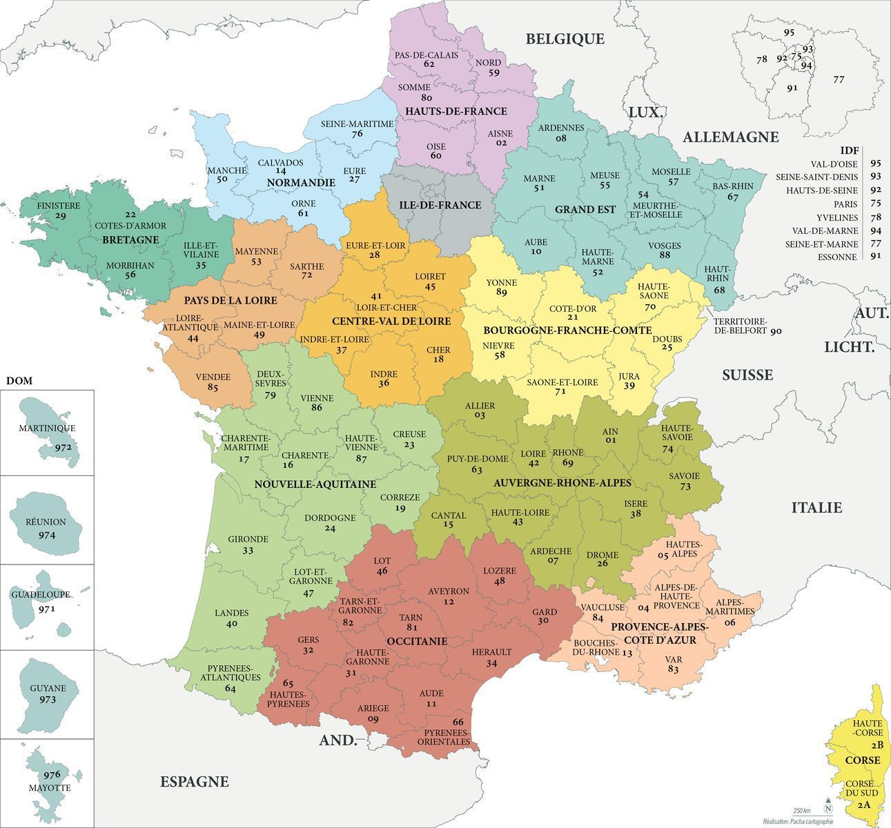 Fond De Carte France - Régions Et Départements Avec Noms dedans Carte De France Avec Les Départements 