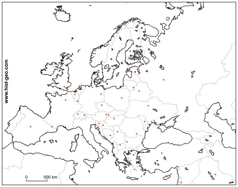 Fond De Carte Vierge Avec Les Pays Et Les Capitales De L à Capitale Europe Carte