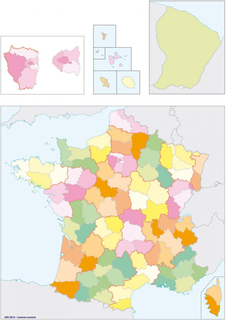 Fonds De Carte Ign France Et Régions – Data.gouv.fr avec Carte De France Numéro Département