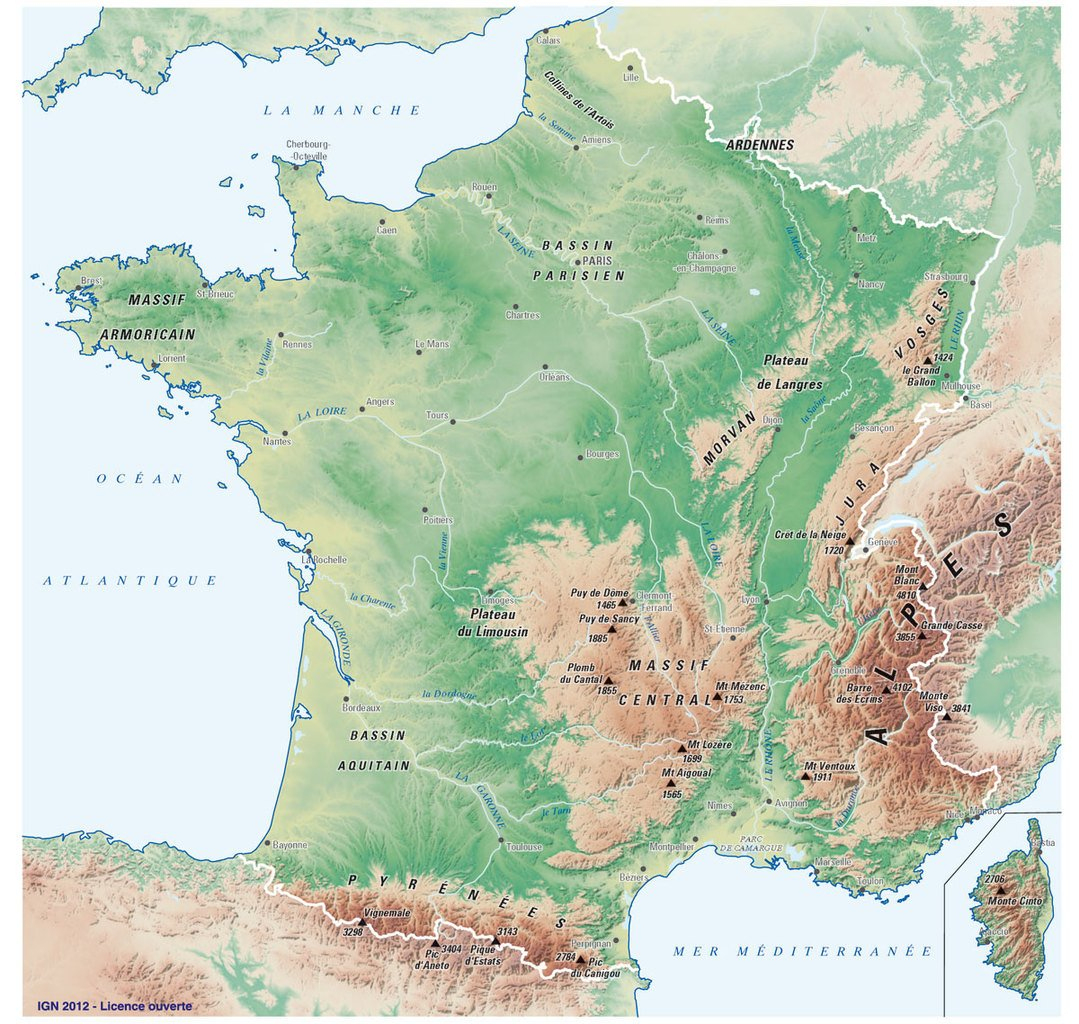 Fonds De Cartes De France, Ign | Webzine+ encequiconcerne Carte De France Vierge Nouvelles Régions