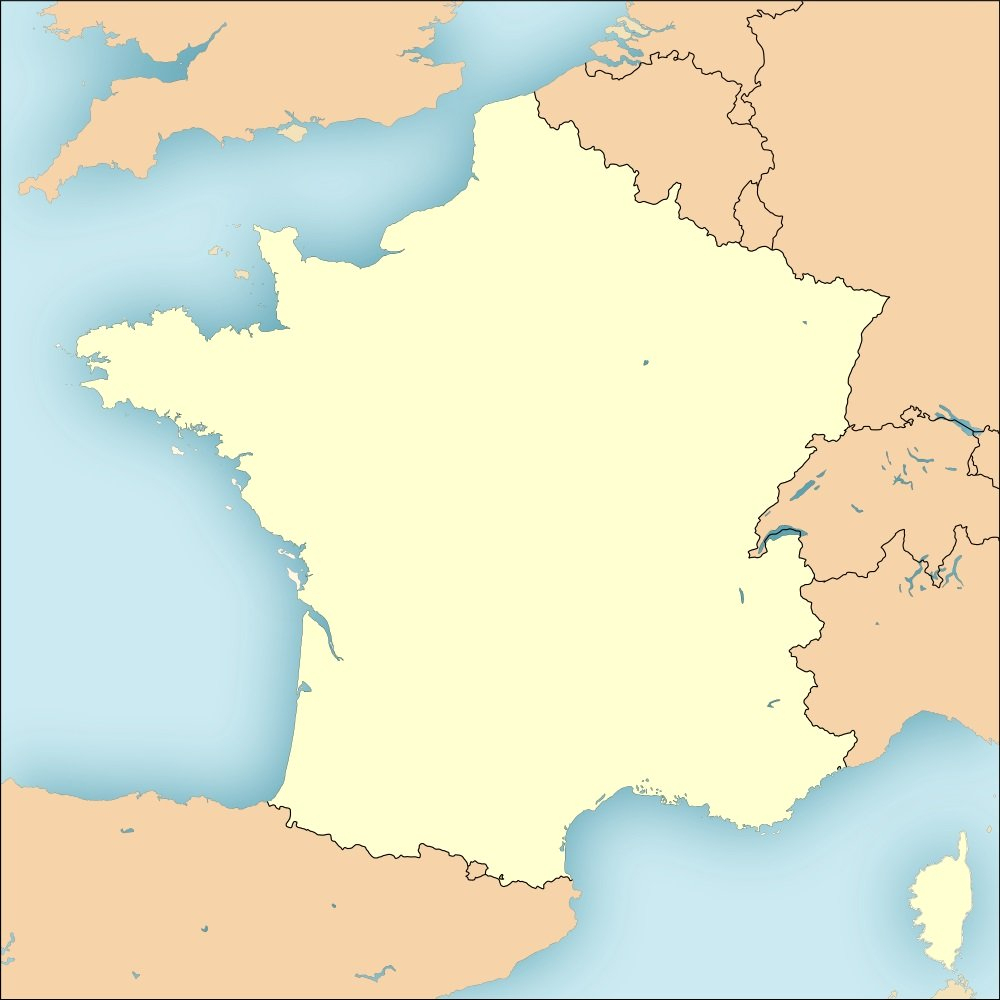 Fonds De Cartes De France Vierges pour Carte France Région Vierge
