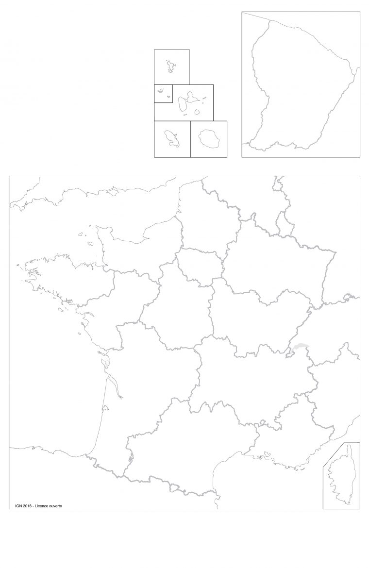 Fonds De Cartes | Éducation à Carte Vierge Des Régions De France