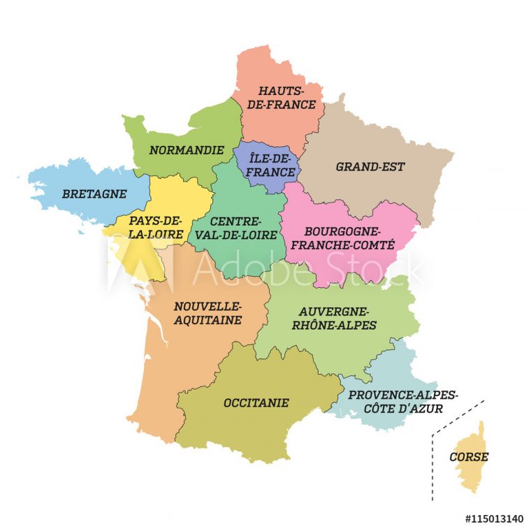 Fotografia Carte De France Métropolitaine / Nouvelles à Nouvelles Régions De France