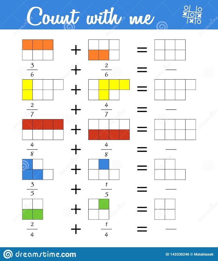 Fractions Compte Du Jeu Pour Les Enfants Préscolaires pour Jeux De Matematique