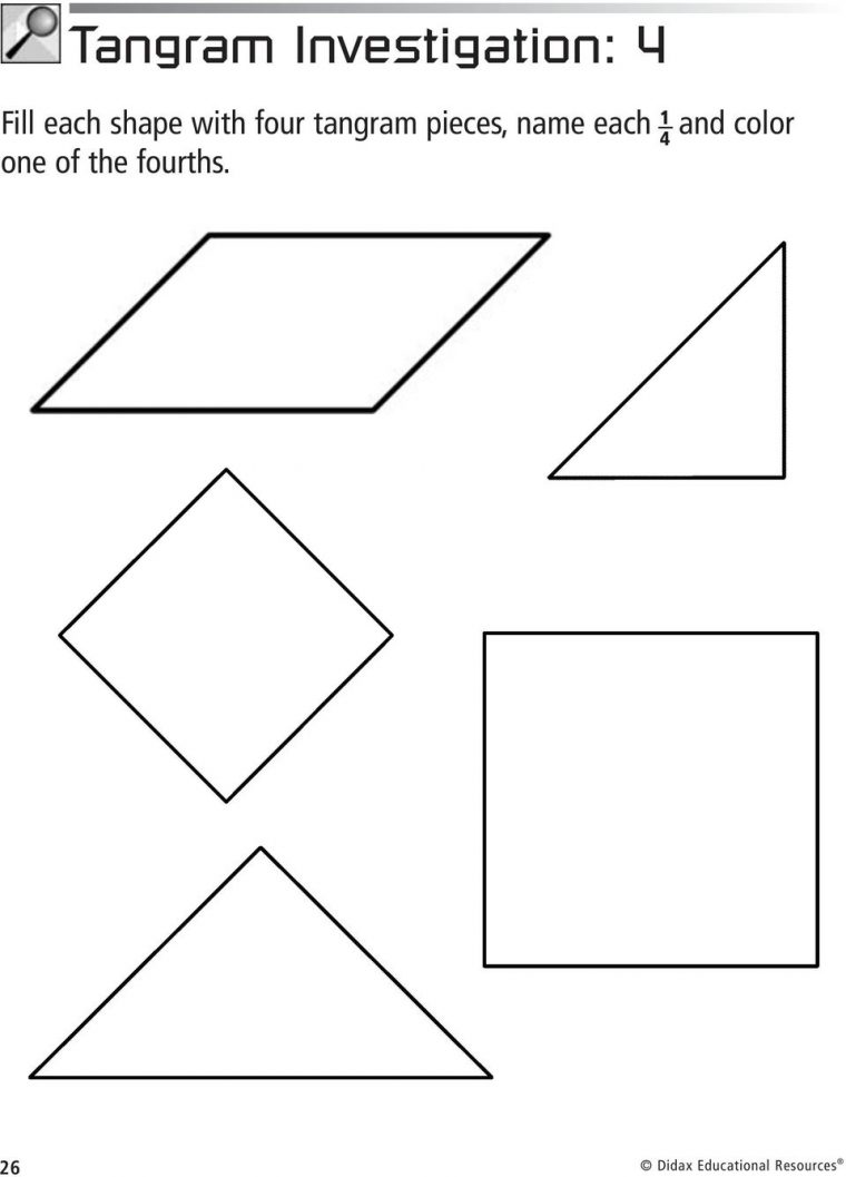 Fractions Tangrams With. Larry Ecklund – Pdf Free Download destiné Tangram Cycle 3