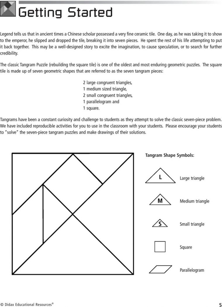 Fractions Tangrams With. Larry Ecklund – Pdf Free Download intérieur Tangram Cycle 3