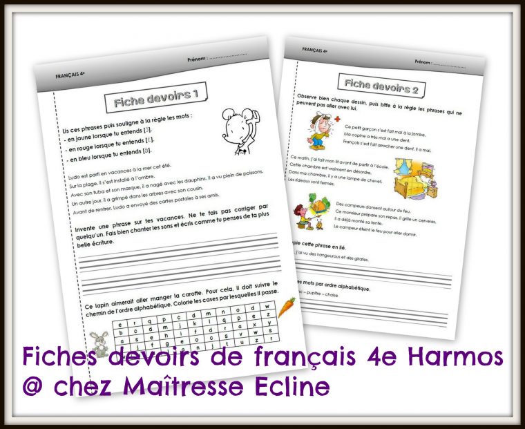 Français 4E Harmos (Ce1) – Chez Maîtresse Ecline destiné Fiche Français Ce1 Imprimer