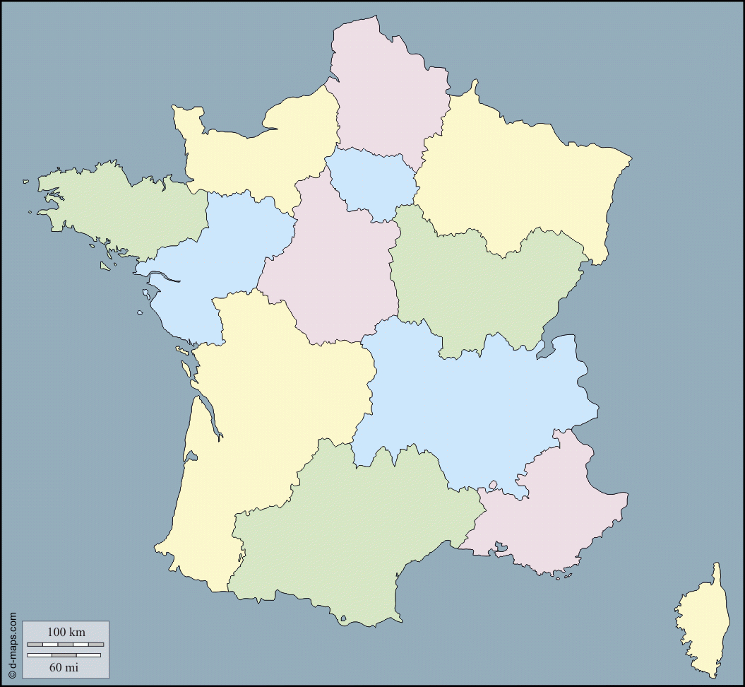 France : Carte Géographique Gratuite, Carte Géographique à Carte De France Vierge Nouvelles Régions
