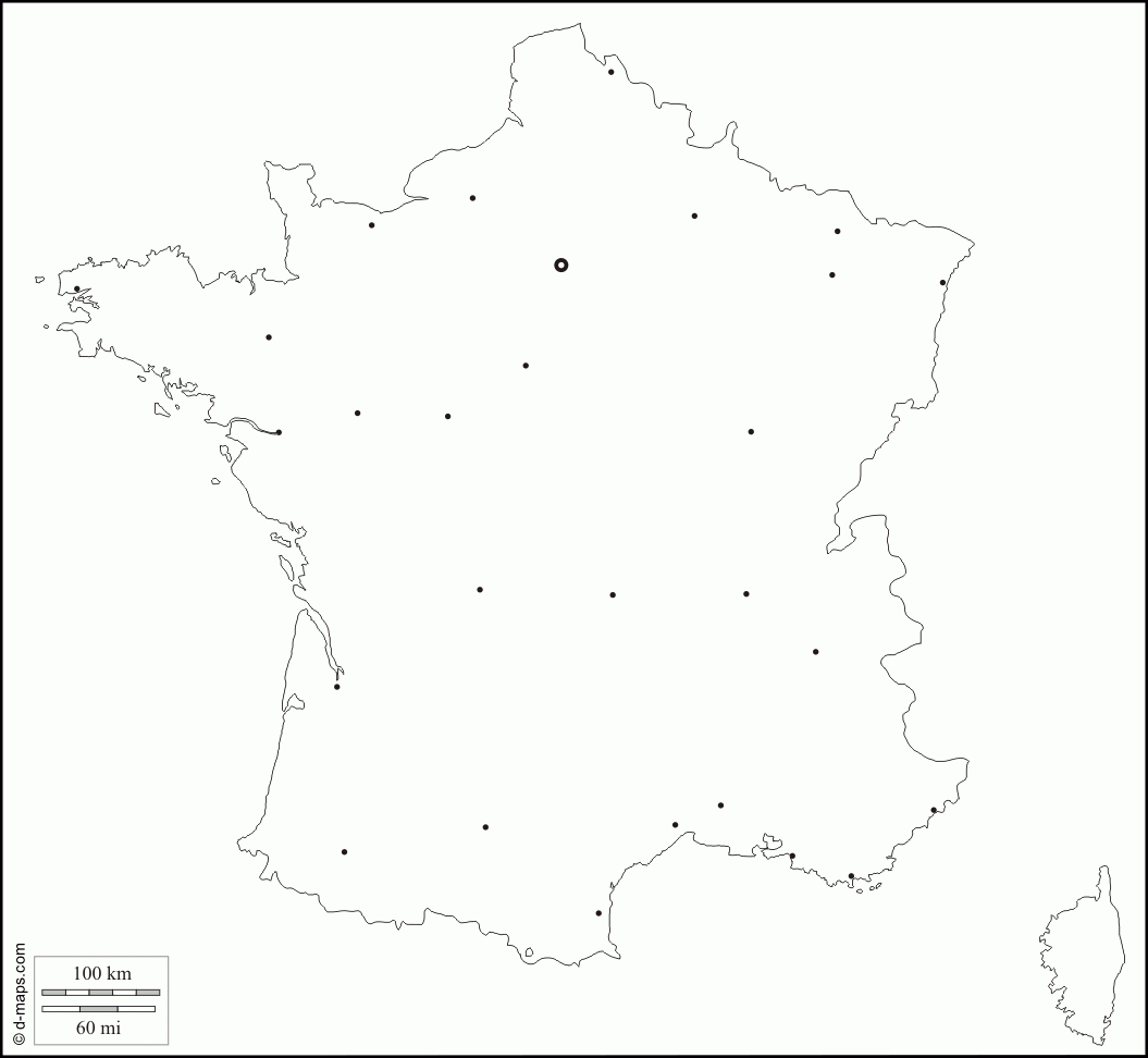 France : Carte Géographique Gratuite, Carte Géographique concernant Carte France Vierge Villes