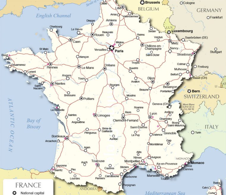 France – Country Profile – Nations Online Project serapportantà Liste Region De France