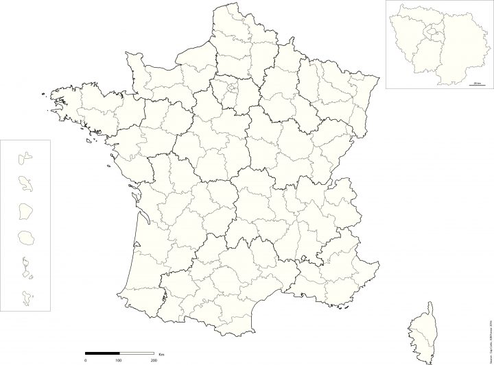 France-Departement-Echelle-Reg-Vierge – Cap Carto concernant Carte Vierge De La France