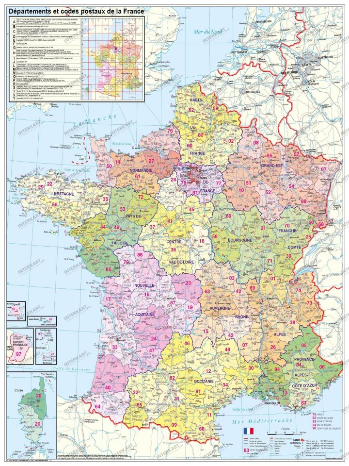 France Departement Wall Map concernant Région Et Département France