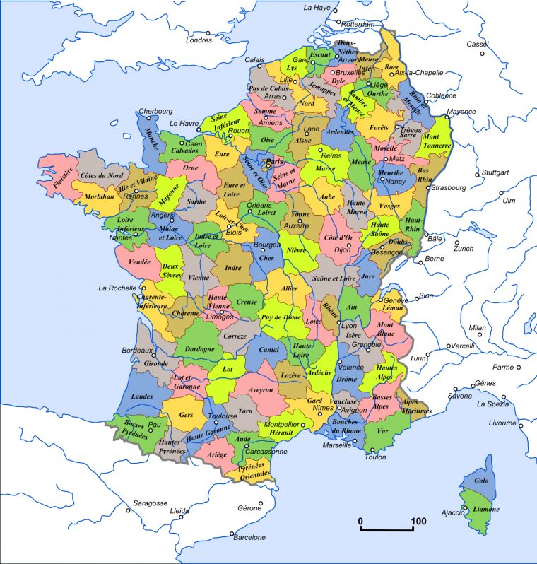 France – Départements (1801) • Carte • Populationdata dedans Carte De France Des Départements