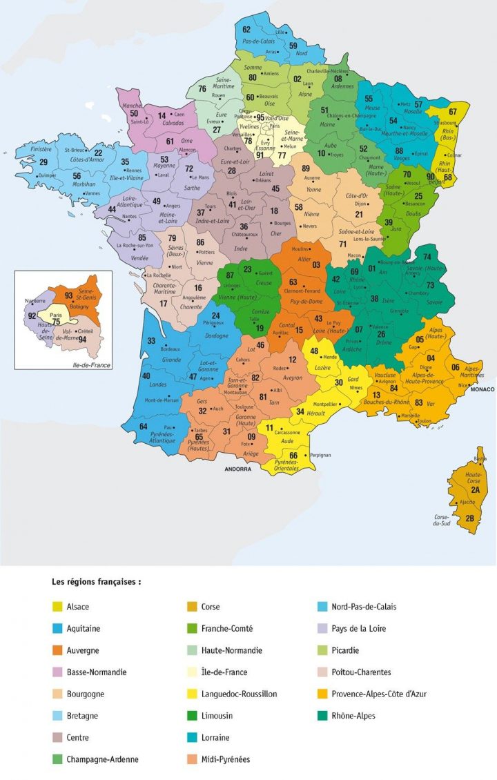 France, Départements. | Carte De France Région, Carte De tout Région Et Département France