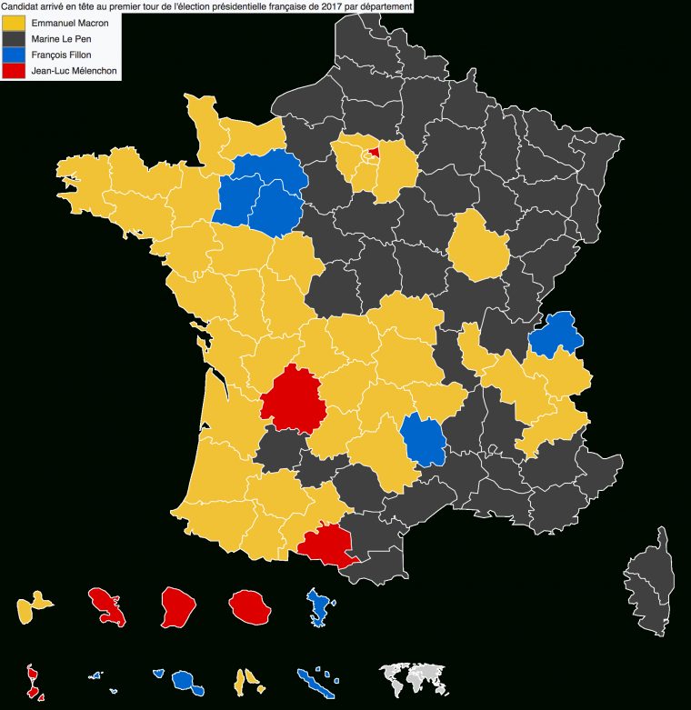 France Entière – Élections Présidentielles 2017 : Résultats pour Carte Des Départements De France 2017