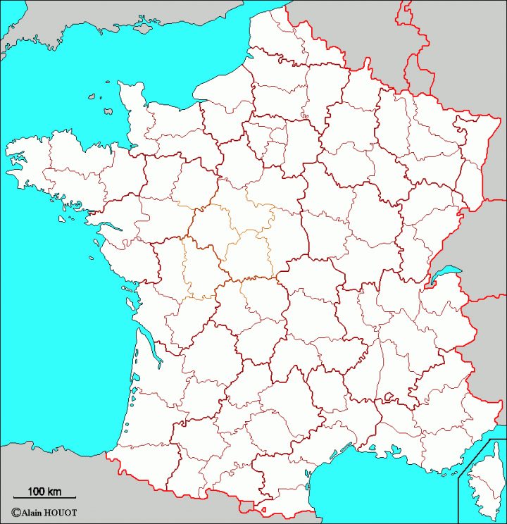 France Fond De Carte Départements Et Régions avec Région Et Département France