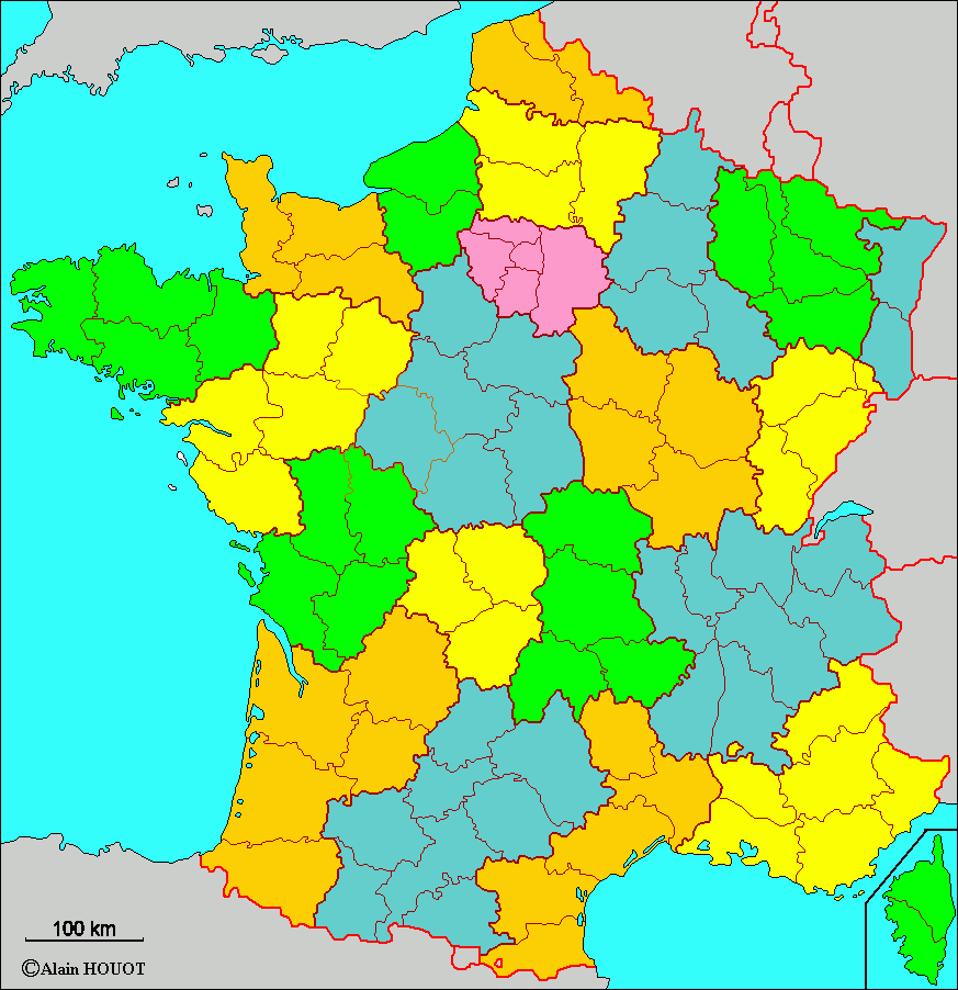 France Fond De Carte Départements Et Régions encequiconcerne Carte De France Et Departement 