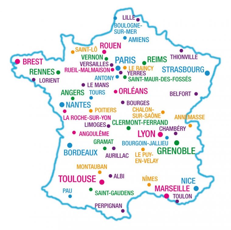 France Géographie à Carte France Vierge Villes