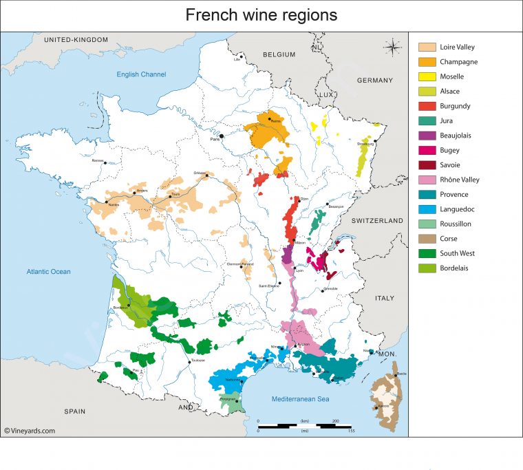 France Map Of Vineyards Wine Regions encequiconcerne Mappe De France