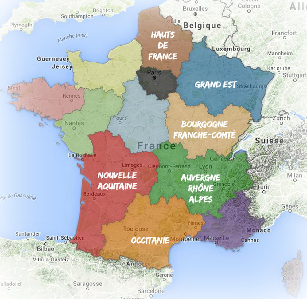 France-Monde | Les Nouveaux Noms Des Régions De France dedans Carte Des Régions Françaises 