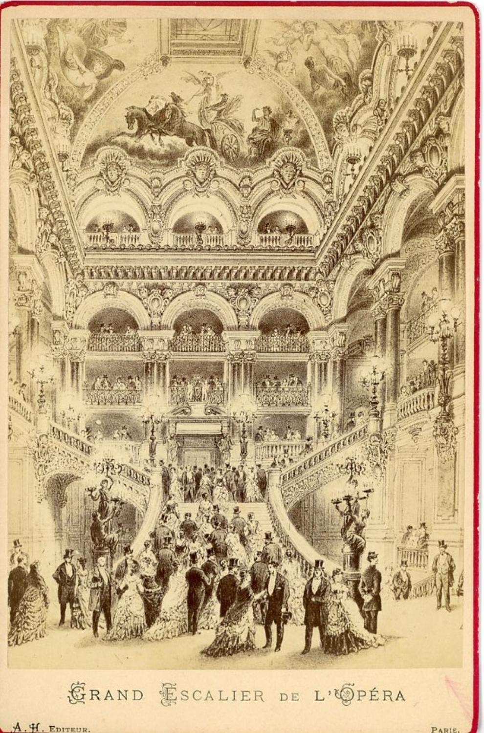 France Paris Foyer Grand Escalier De L'opéra avec Carte De France Grand Format