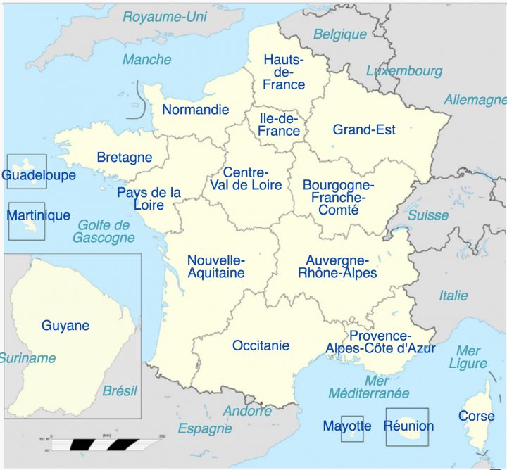 France – Régions • Map • Populationdata pour Carte De France Nouvelle Region